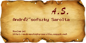 Andrásofszky Sarolta névjegykártya