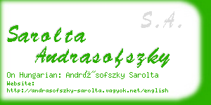 sarolta andrasofszky business card